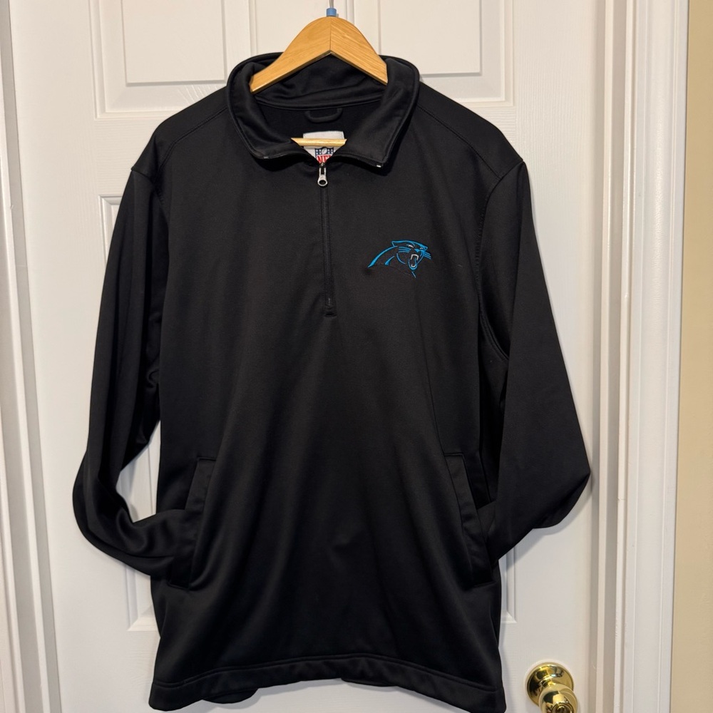 Carolina Panthers Men's 1/4 Zip Pullover Fleece‎ Jacket Cinch Waist Size XXL